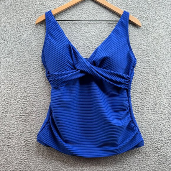 Sea Level Swim Spinnaker Cross Front Tankini Royal Blue 12 - Picture 2 of 5